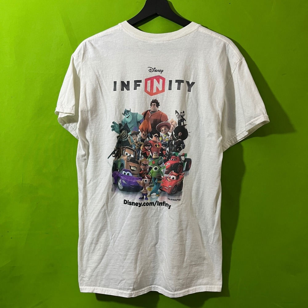 Disney Infinity Video Game Promo T-Shirt VINTAGE Medium White Pixar Characters